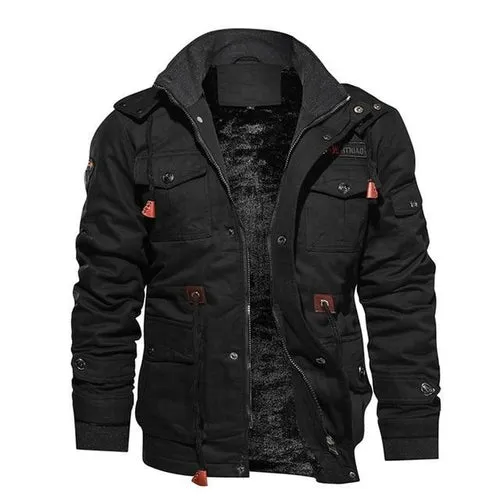 Military Thicken Fleece Jacket Mens Winter Casual Hooded Jacket Coat