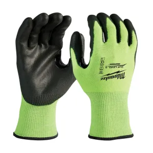 Milwaukee 48-73-8933 High Visibility Cut Level 3 Polyurethane Dipped Safety Gloves - X-Large