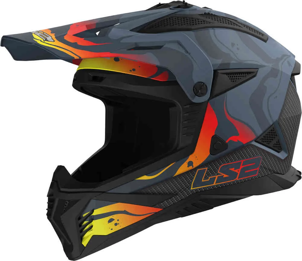 MX708 Fast II Wash LS2 Motocross Helmet Black/Grey/Orange