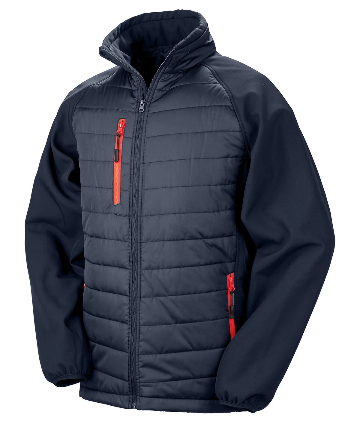 Navy/Red* - Compass padded softshell jacket