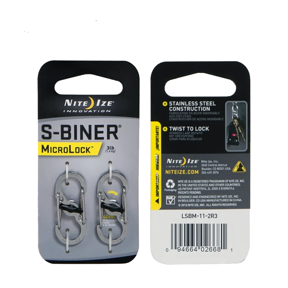 Nite Ize Micro Lock Stainless Steel Carrabiner - 2 Pack