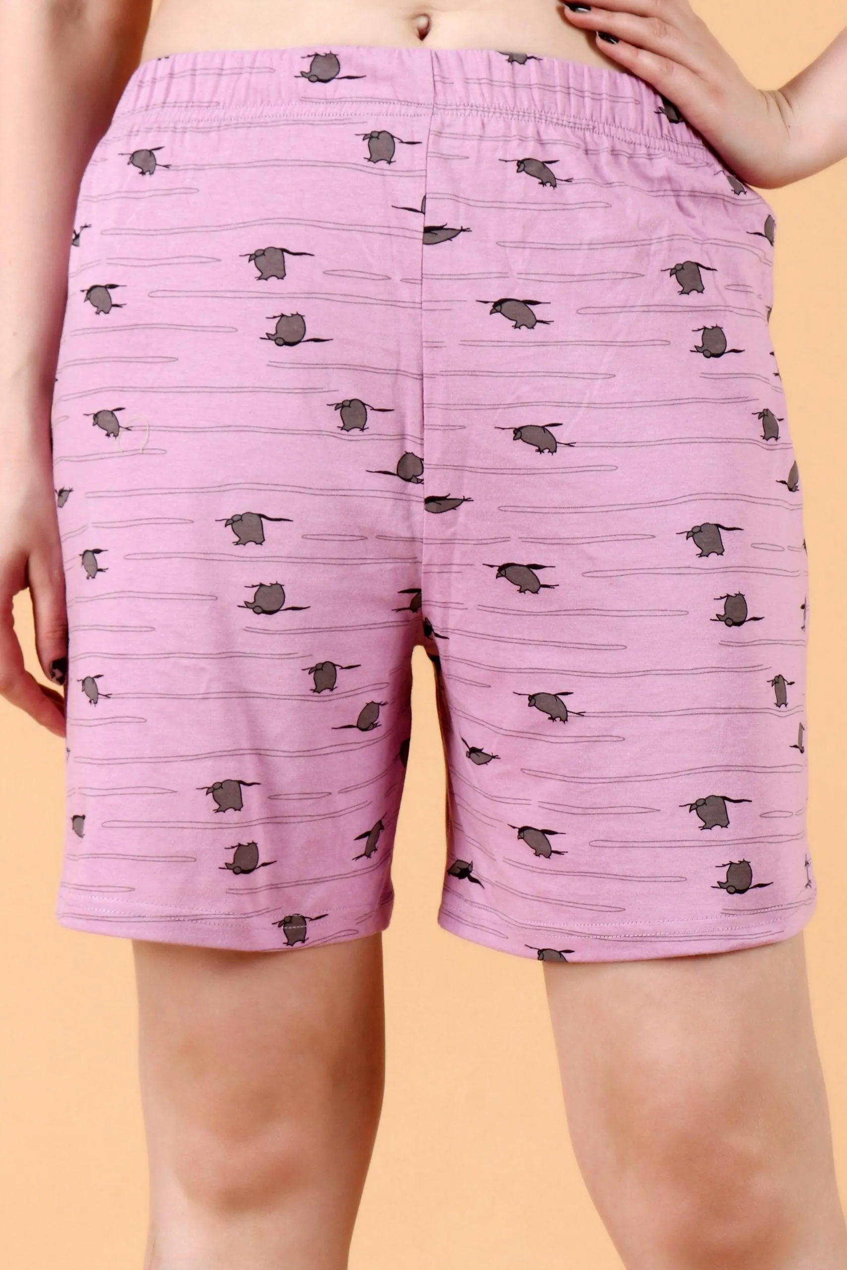 Penguin Printed Slip On Shorts