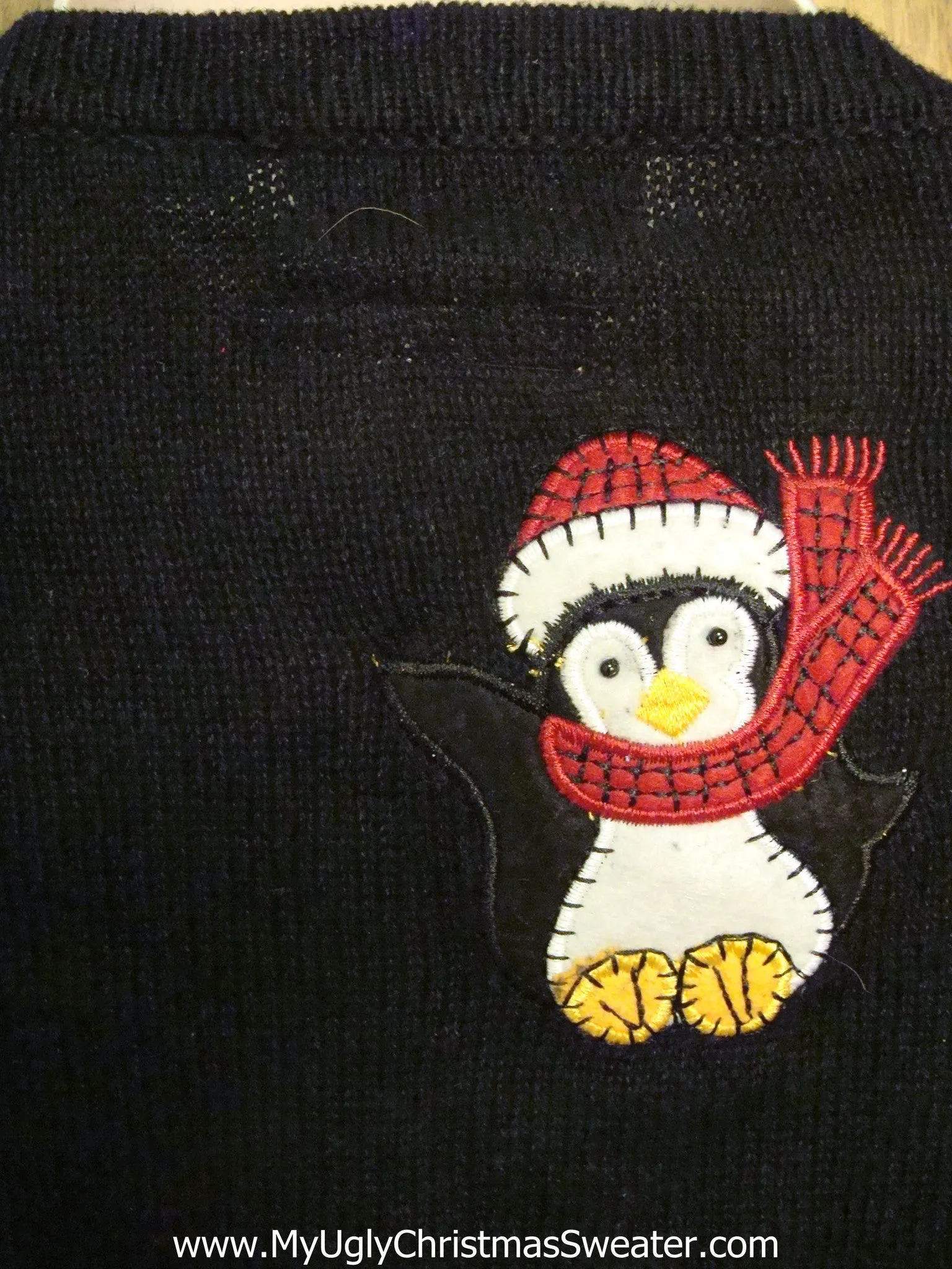 Penguin Snow Party Tacky Xmas Sweater with Lights