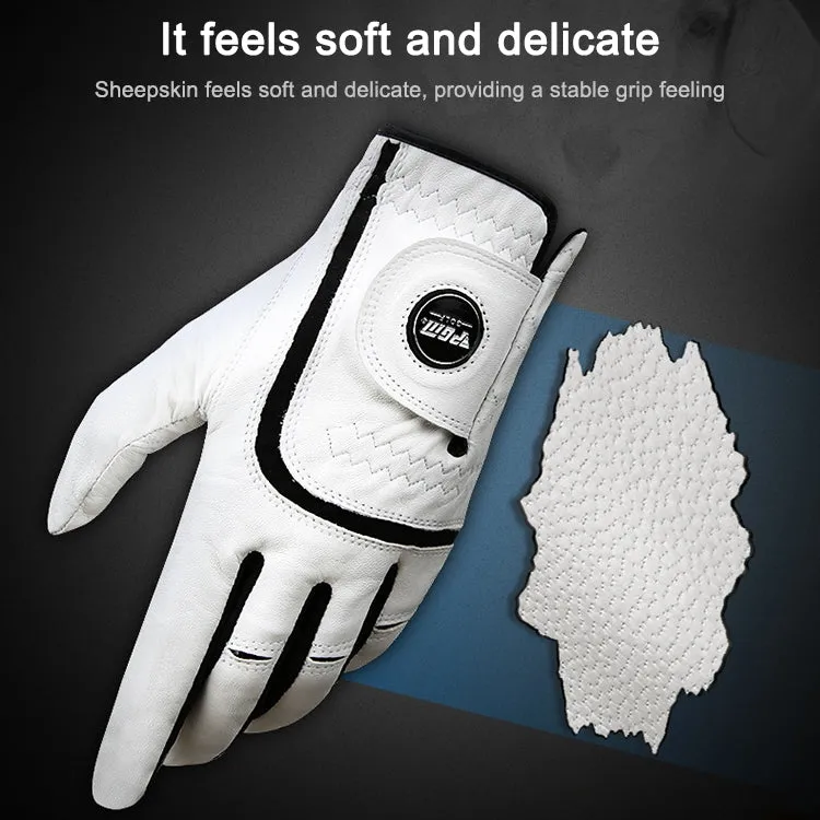 PGM Golf Sheepskin Breathable Non-slip Single Gloves for Men (Color:Left Hand Size:24)