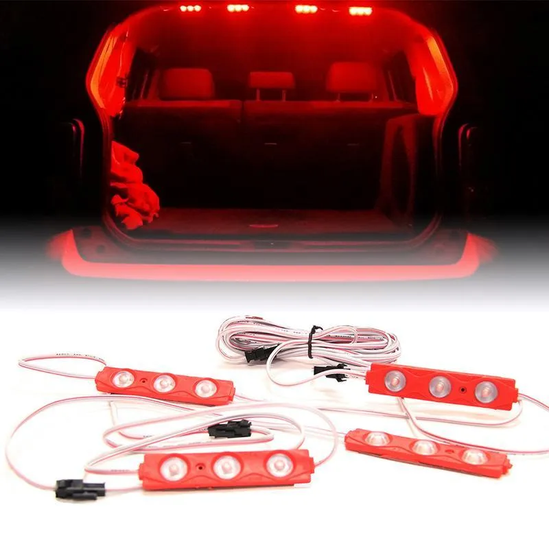 Red 8 LED Rock Light Pods Truck Bed Lighting Kit w/ Switch