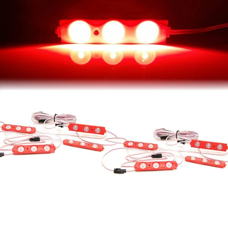 Red 8 LED Rock Light Pods Truck Bed Lighting Kit w/ Switch