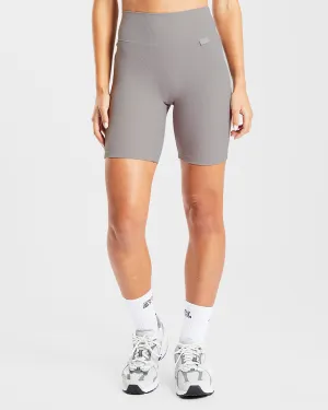 Sculpt Ribbed Cycling Shorts - Fog Grey