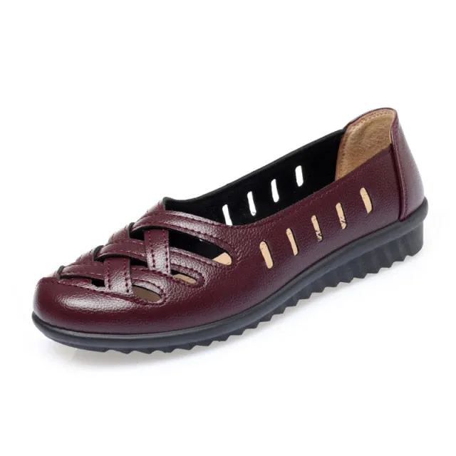 USS Shoes Delu Women's Comfortable Leather Loafer Shoes