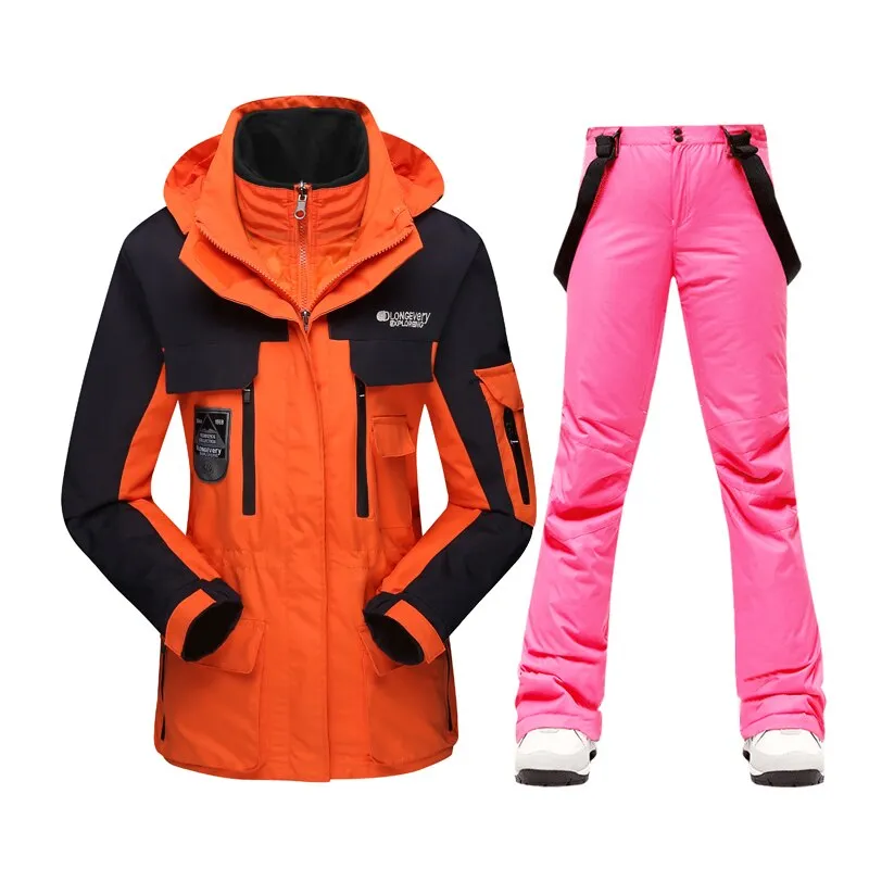 Warm Windproof Waterproof Ski Jacket Ski Pants set for women Outdoor Snow Sports Coat Trousers Snowboard Wear