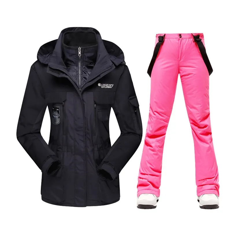 Warm Windproof Waterproof Ski Jacket Ski Pants set for women Outdoor Snow Sports Coat Trousers Snowboard Wear