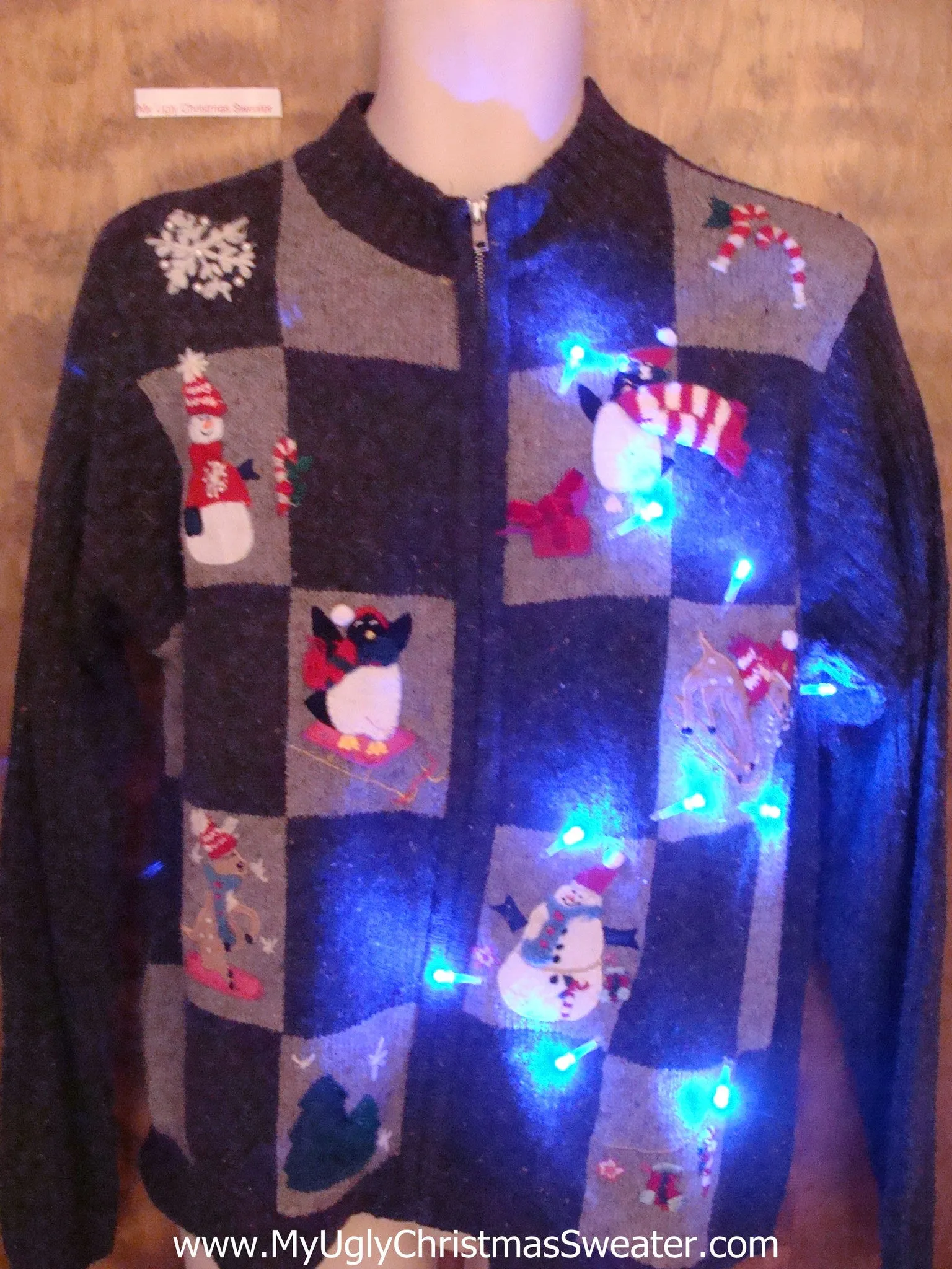 Winter Friend Party Cute Christmas Sweater with Lights