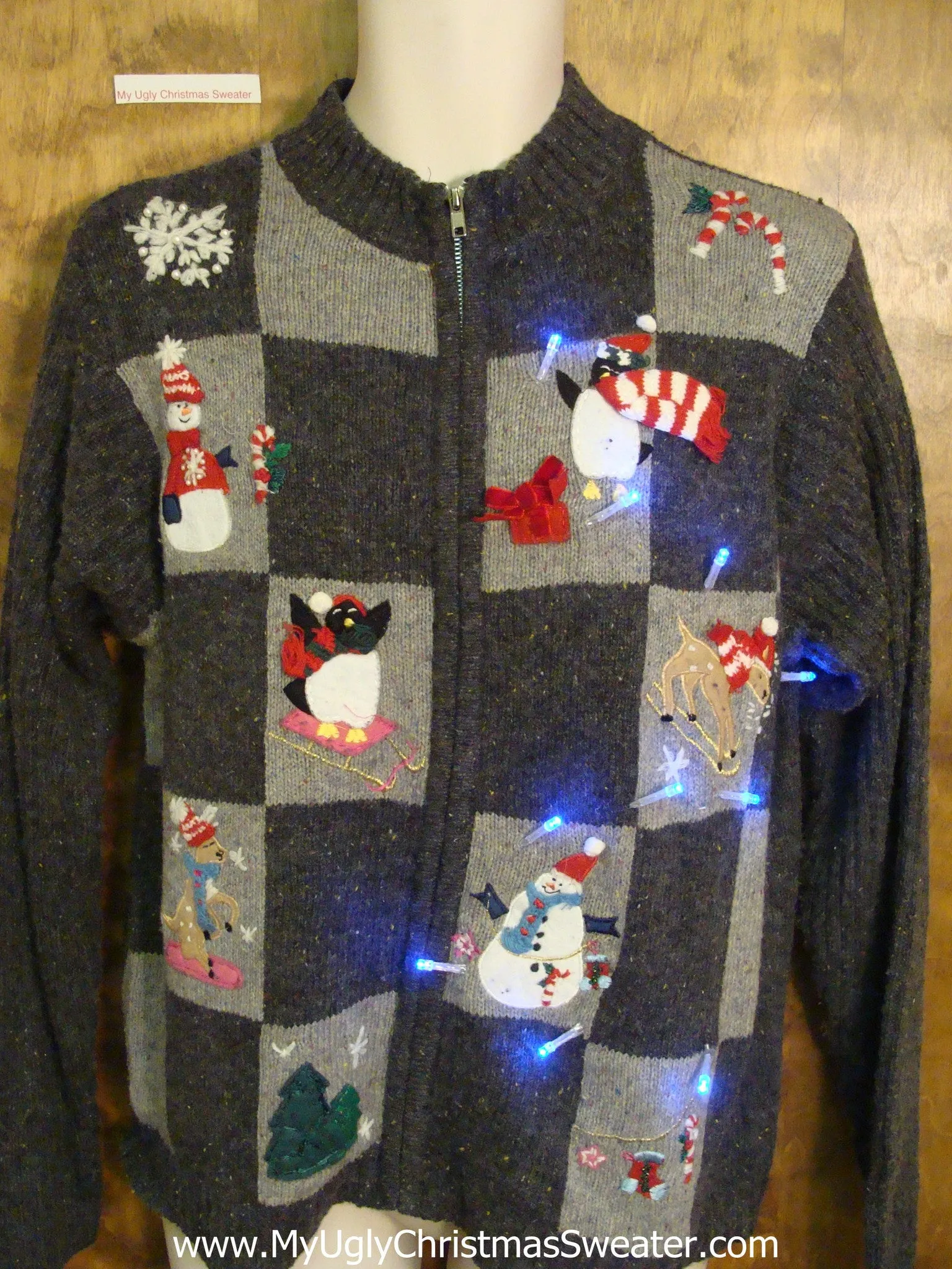 Winter Friend Party Cute Christmas Sweater with Lights