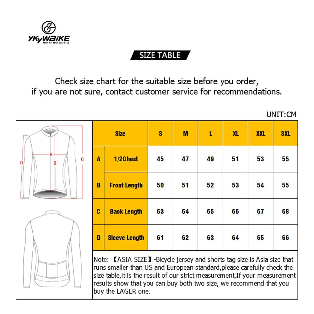 YKYW Men's  MTB Cycling Jersey Jackets Winter 10-20℃ Long Sleeves Fleece Keep Warm 4 Colors