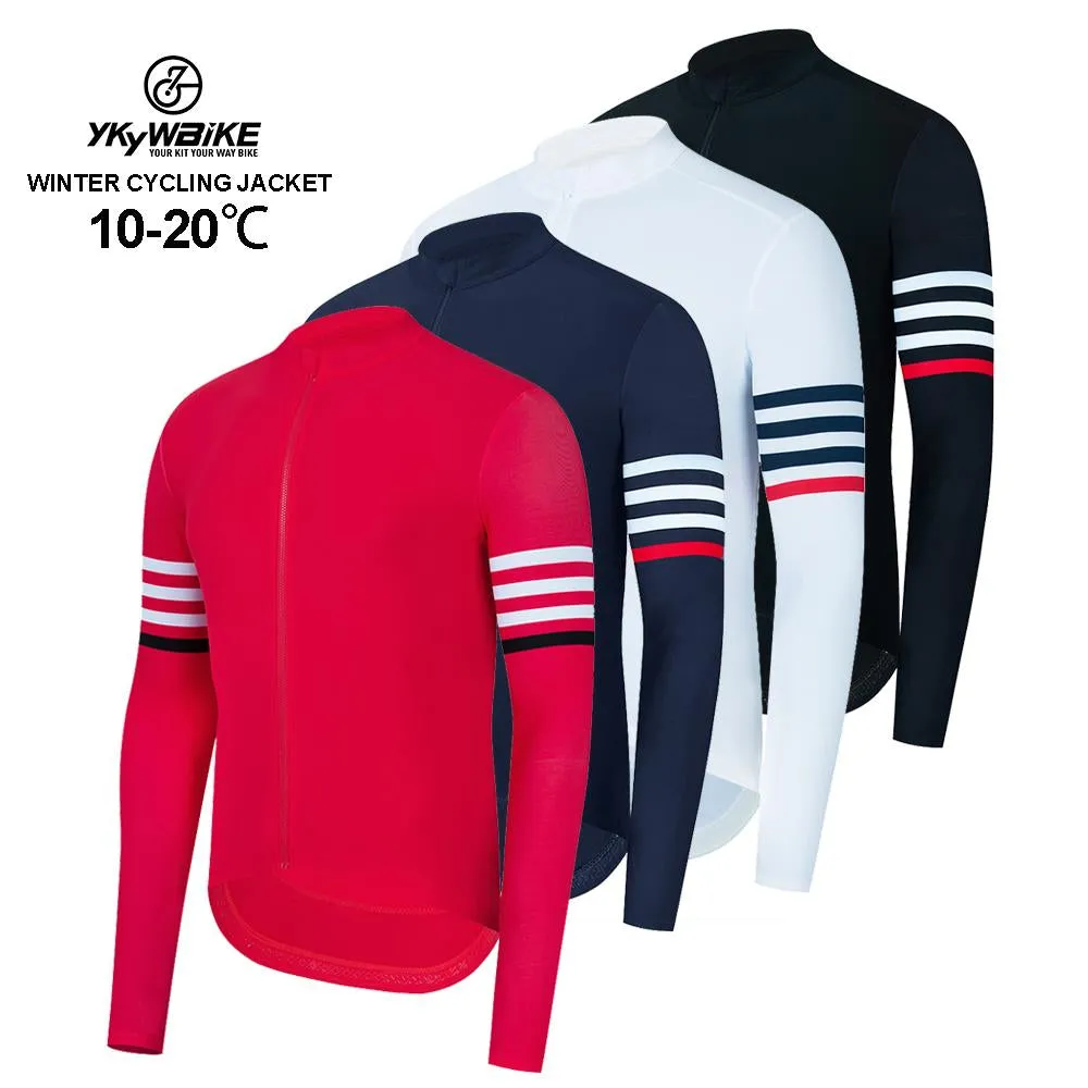 YKYW Men's  MTB Cycling Jersey Jackets Winter 10-20℃ Long Sleeves Fleece Keep Warm 4 Colors