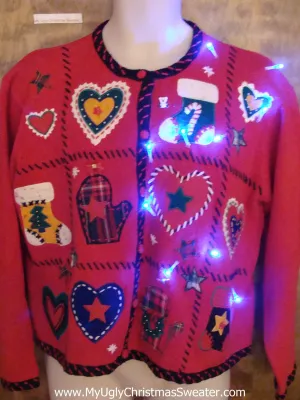 You'll Heart this Sweater Light Up Tacky Xmas Jumper